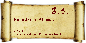 Bernstein Vilmos névjegykártya
